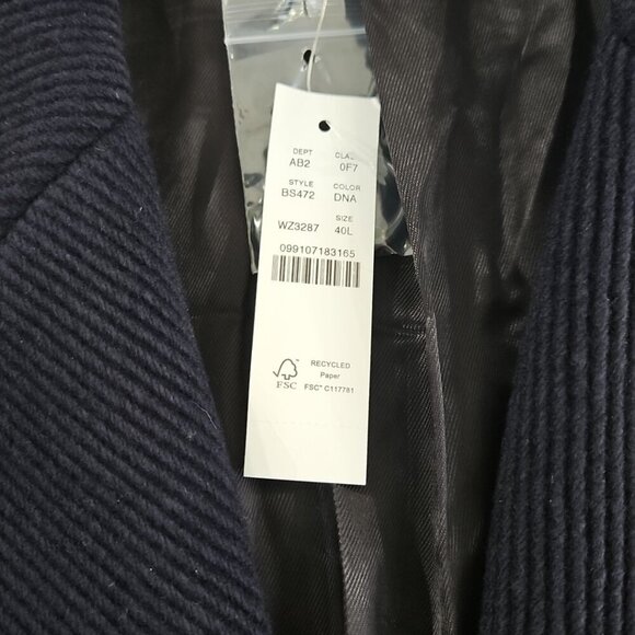 NEW J.Crew Men's $598 Ludlow Topcoat Heavyweight Wool Navy Size 40L NWT BS472 - Picture 9 of 16